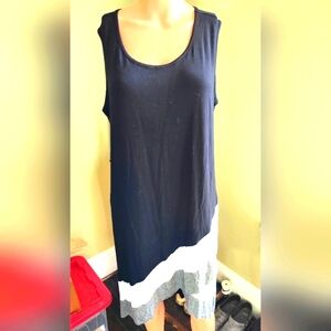 NWT Sleeveless, Curved Hi-Low Hem Shift Dress, Size XL #123